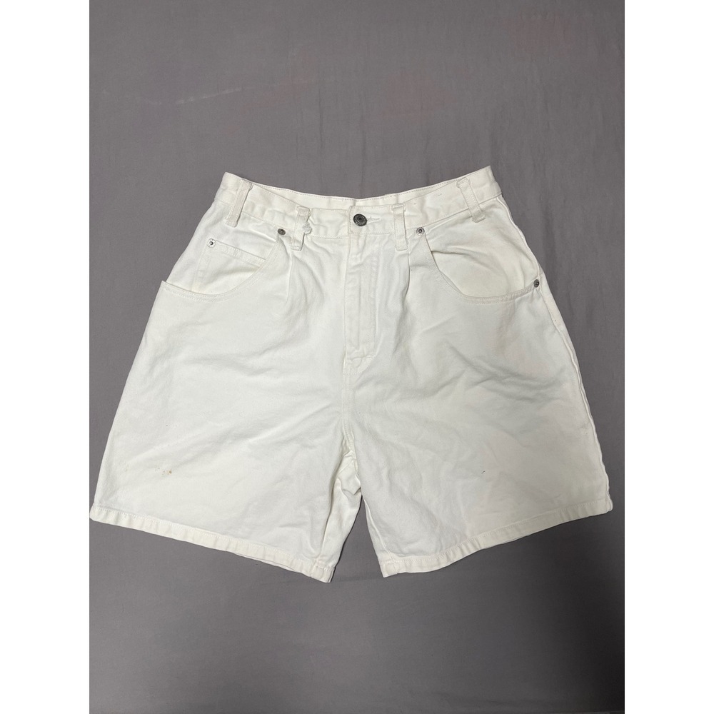 Jordache Vintage White Denim High Waisted Shorts Womens 27 Waist